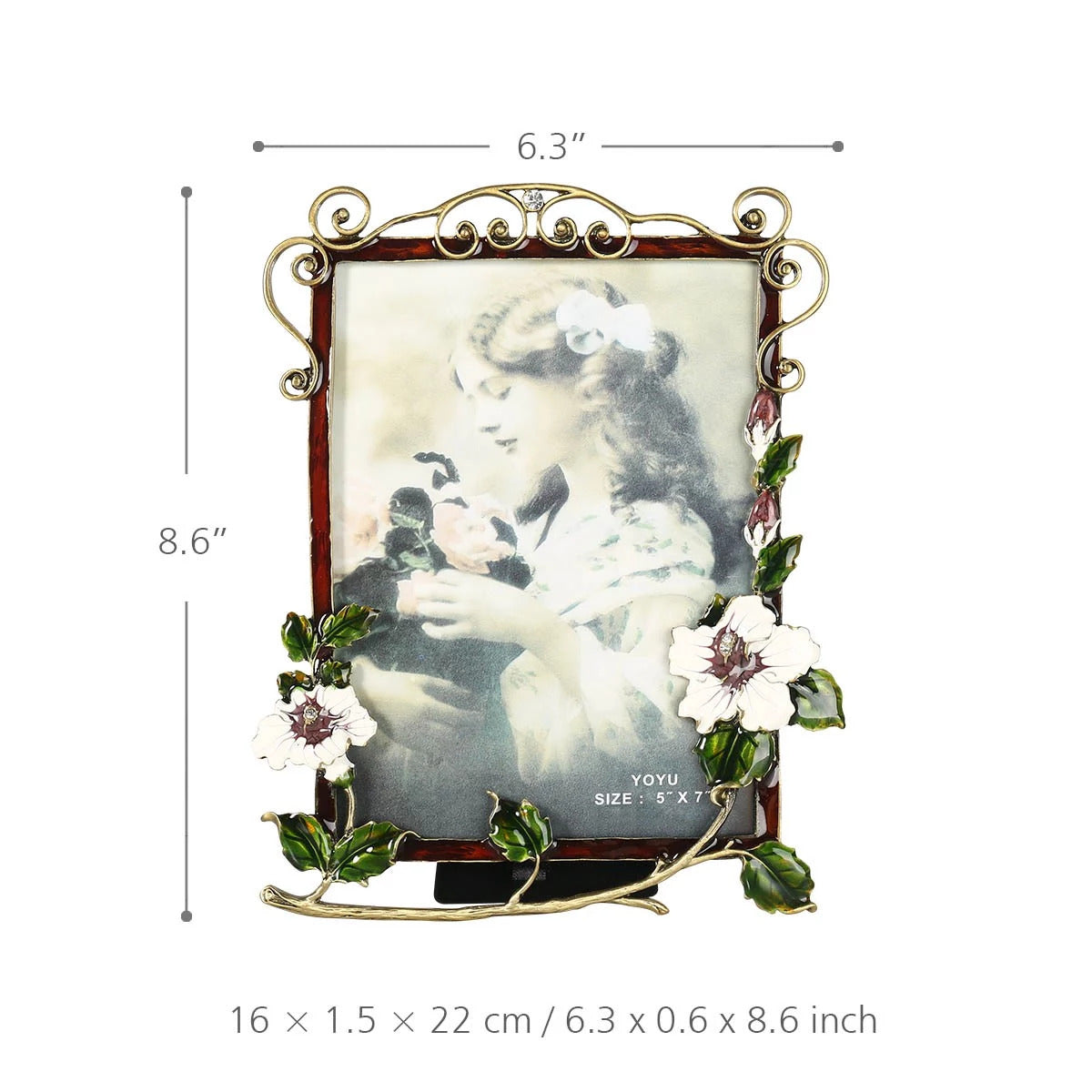Decorative Picture Frame with Flower Brooch