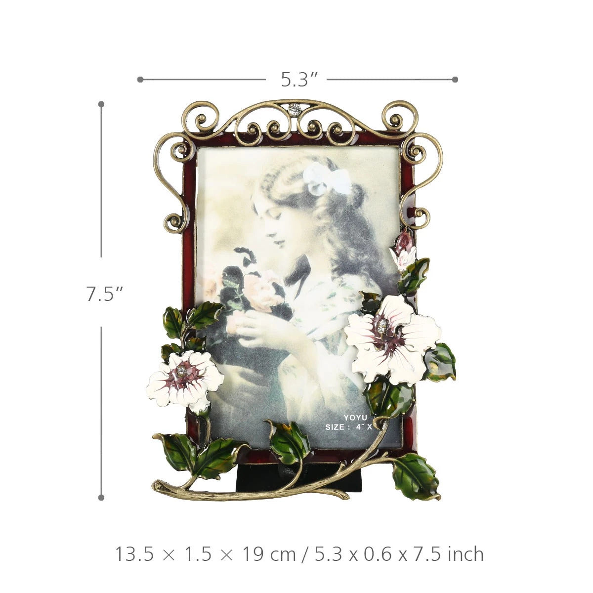 Decorative Picture Frame with Flower Brooch