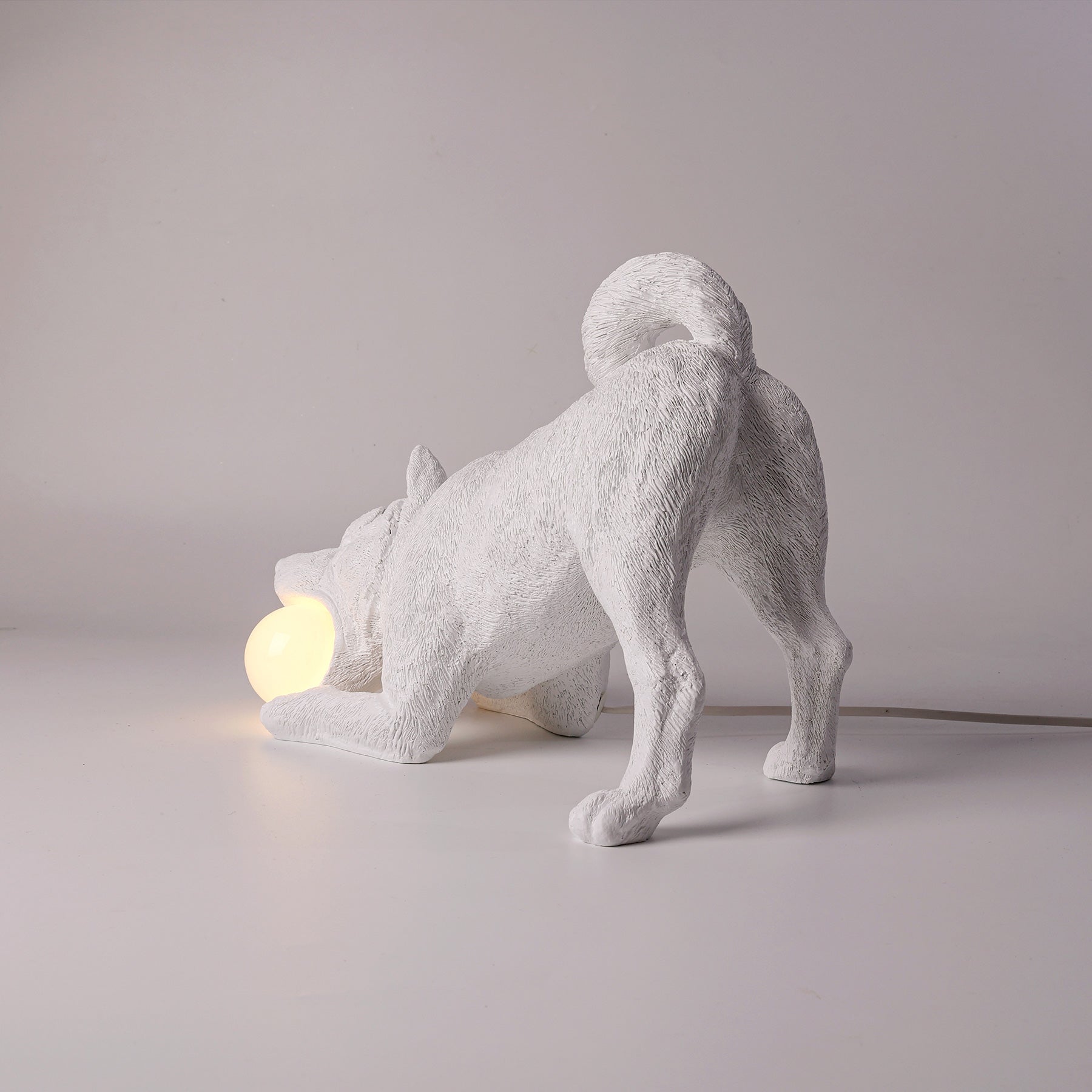 Dog lamp and it's statue: I need some play and you need some light!