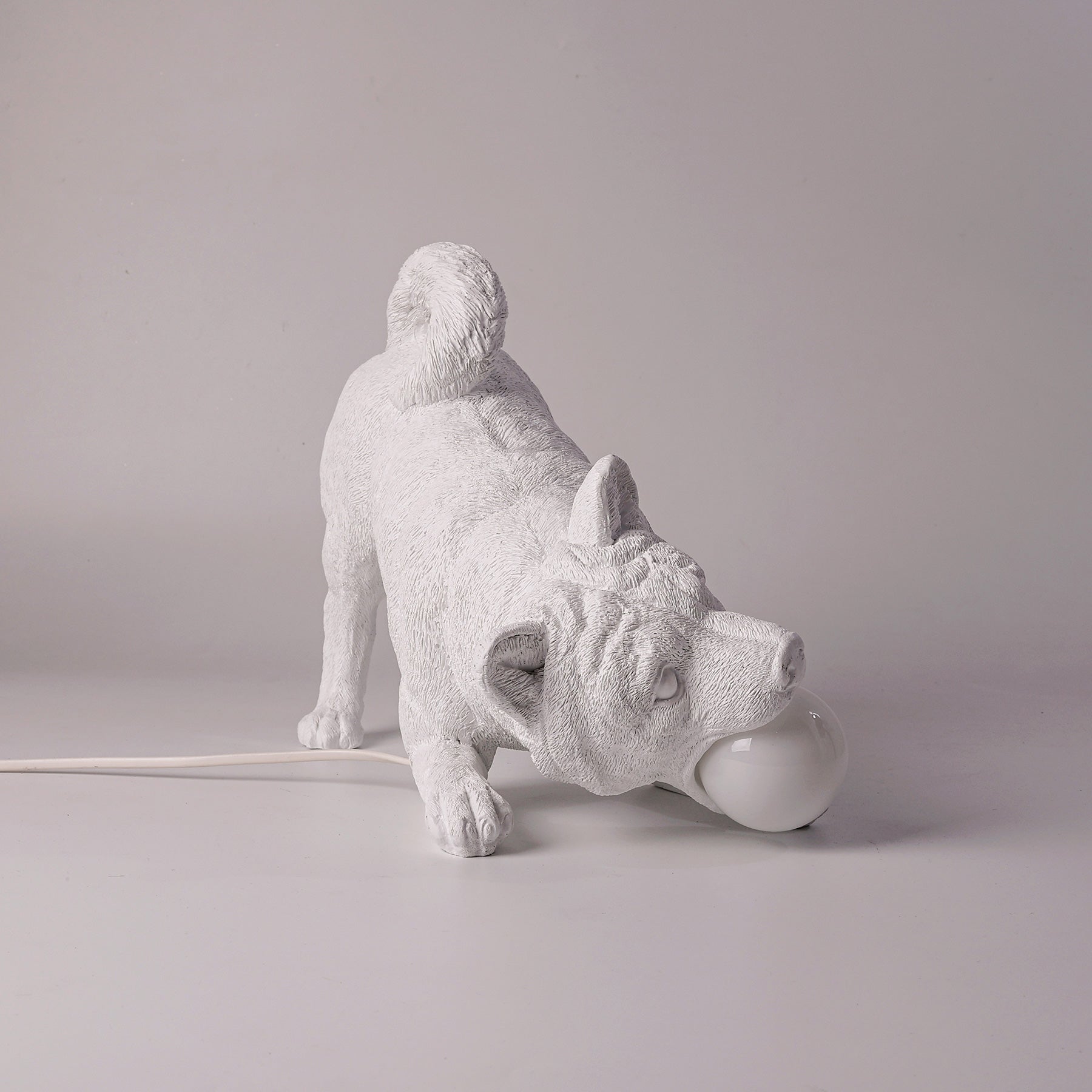 Dog lamp and it's statue: I need some play and you need some light!