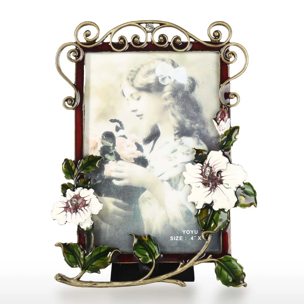 Flower Brooch Decorative Picture Frame for Tabletop