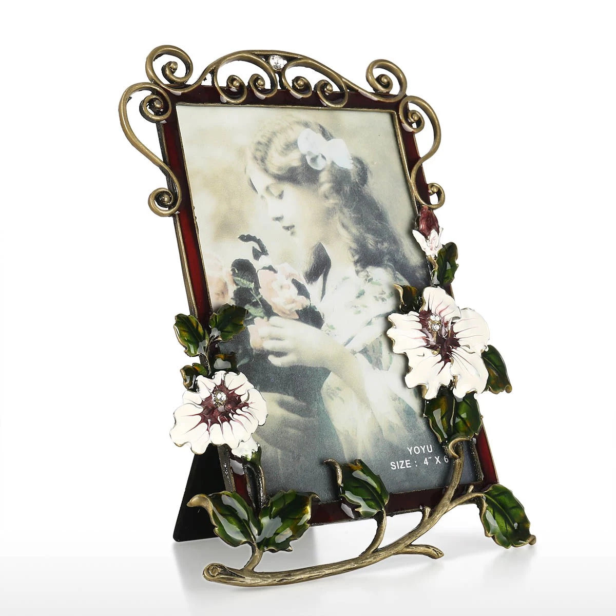 Flower Brooch Decorative Picture and Photo  Frame for Tabletop