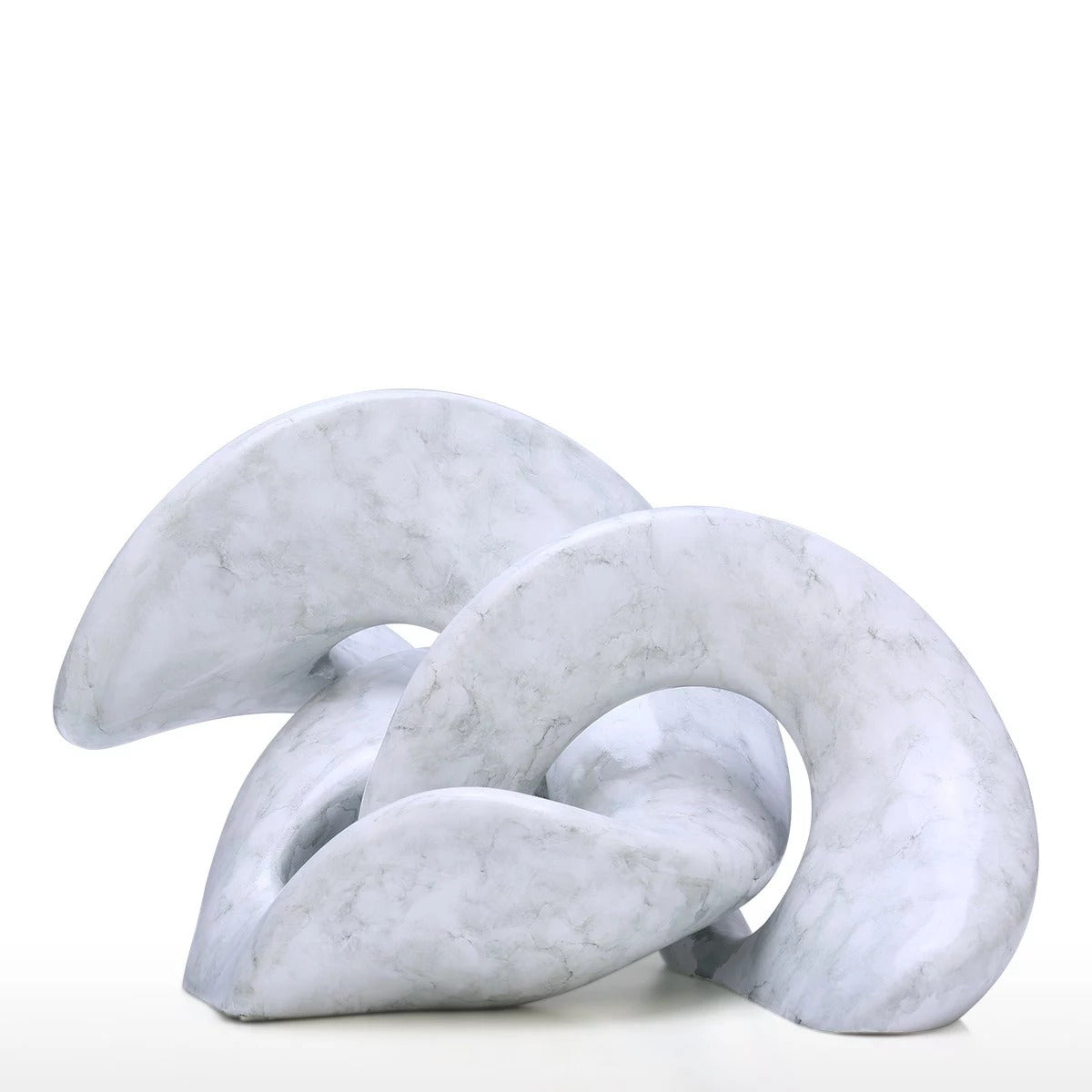 Geometric White Sculpture by Resin