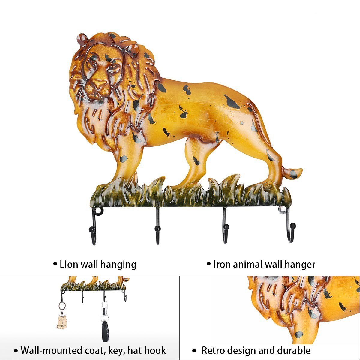 Get the power of a whole pride of lions with this lion wall hook