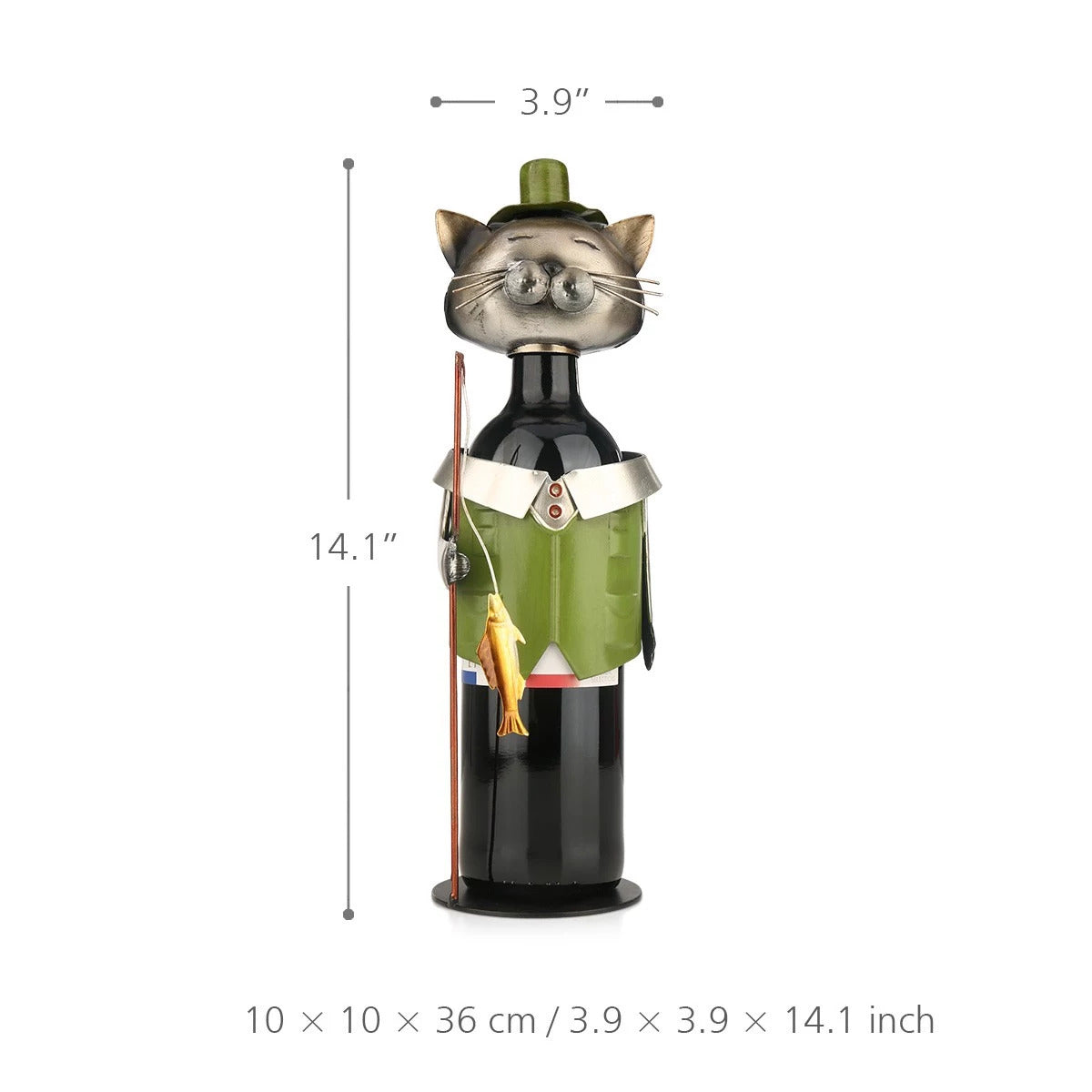 Gifts For Cat Lovers and Gifts For Wine Lovers with Metal Sculpture