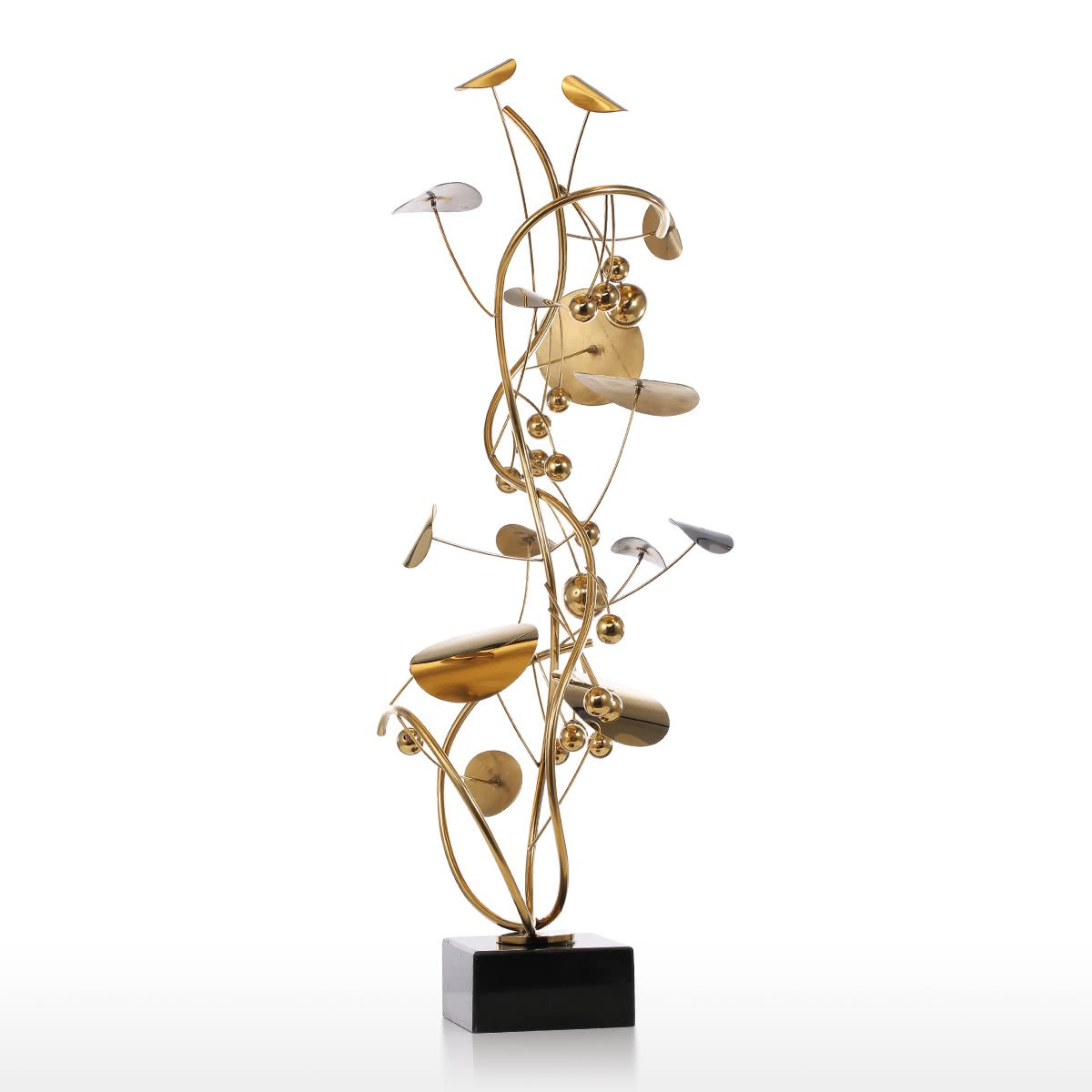 Metal Christmas Tree Sculpture by Small & Tabletop Gold Christmas Decor
