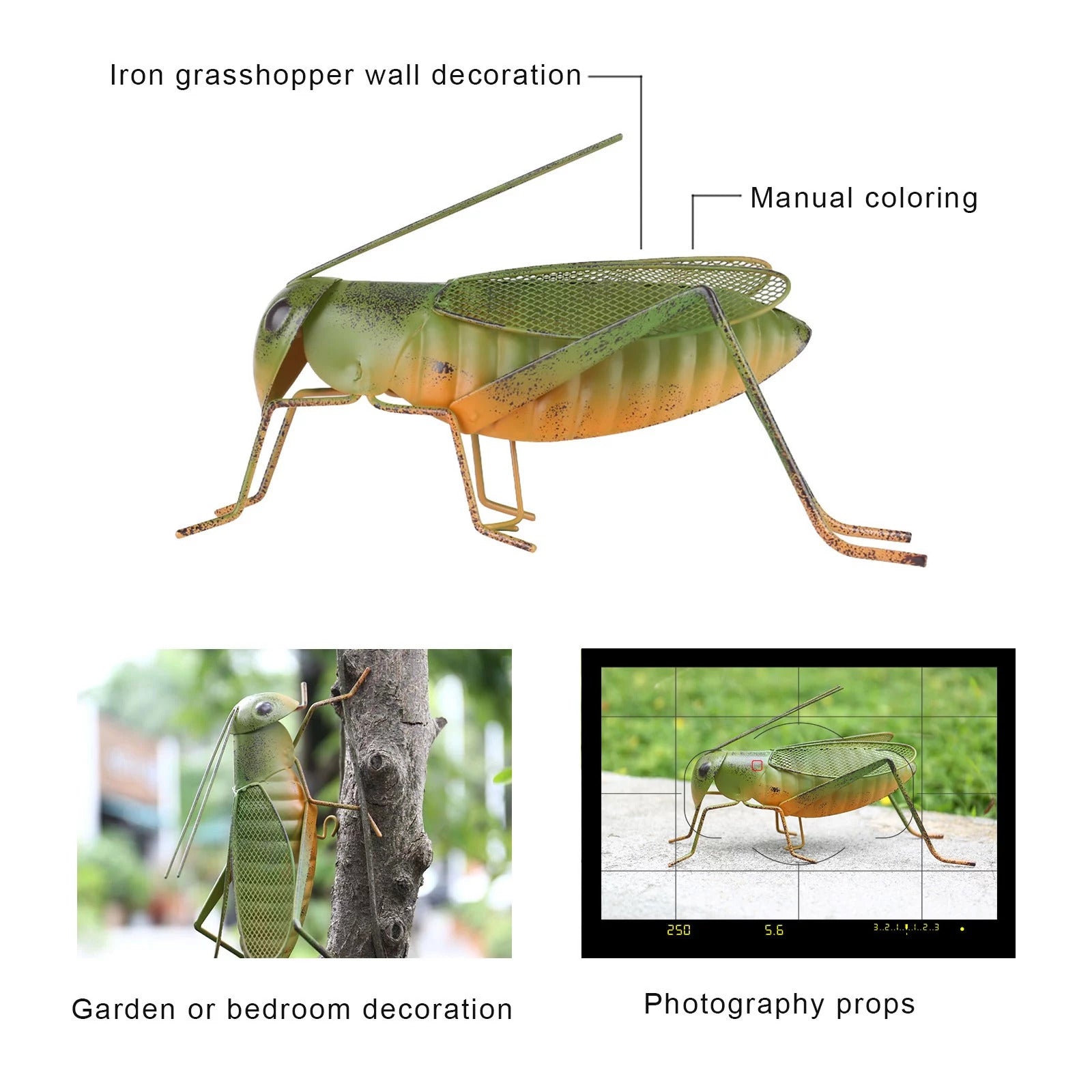 Grasshopper Figurines and Ornament in Home, Balcony, Garden