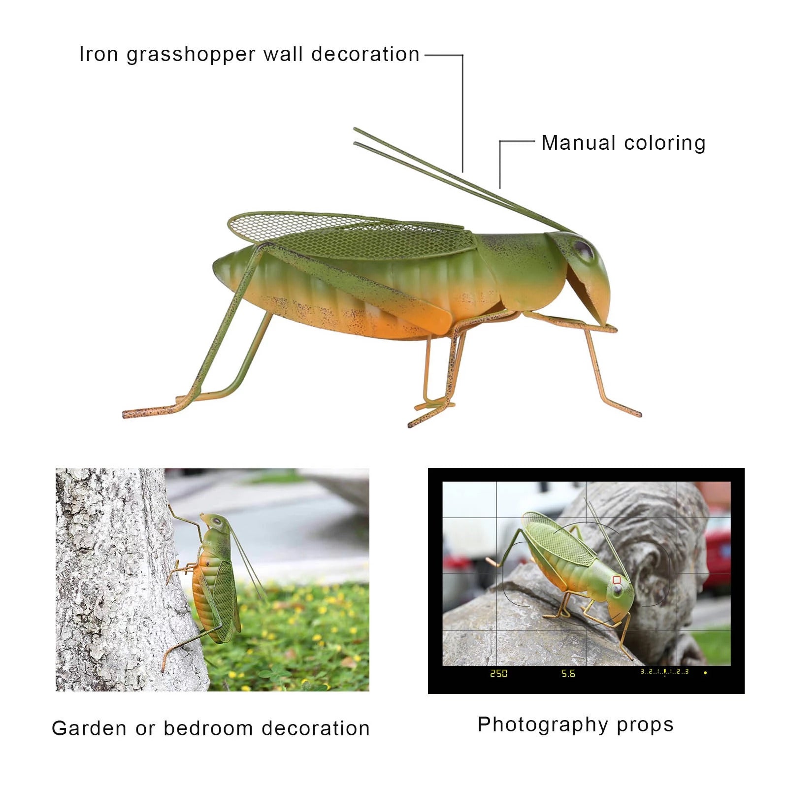 Grasshopper Figurines and Ornament in Home, Balcony, Garden