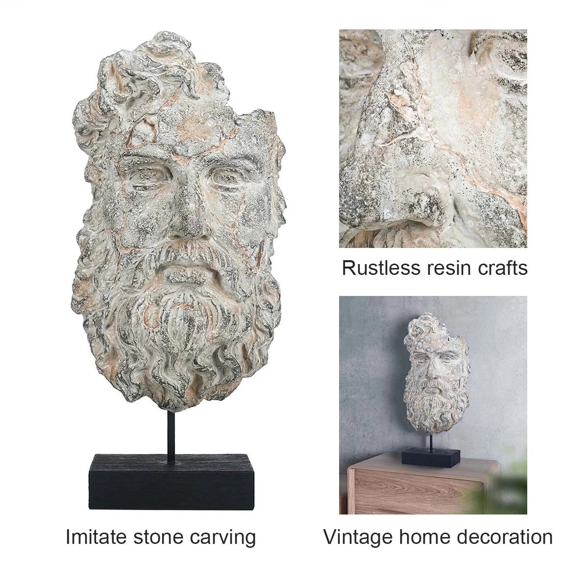Greek and Bust Head-Face Statue