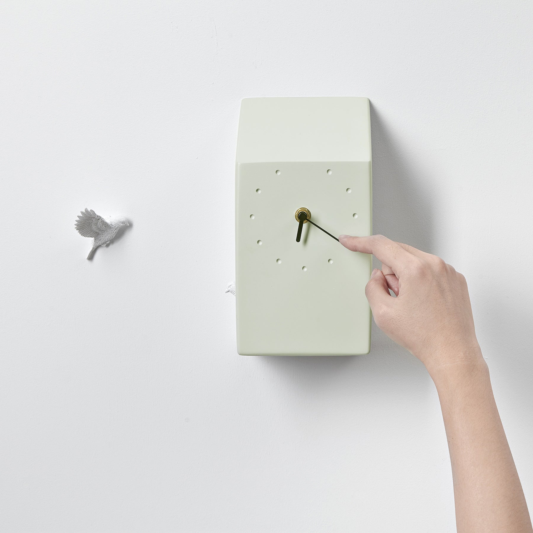 Green Cuckoo Clock with Minimal and Modern Wall Clock