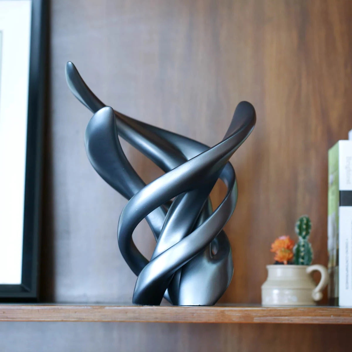 Grey Accent Decor by Modern and Abstract Sculpture by Resin