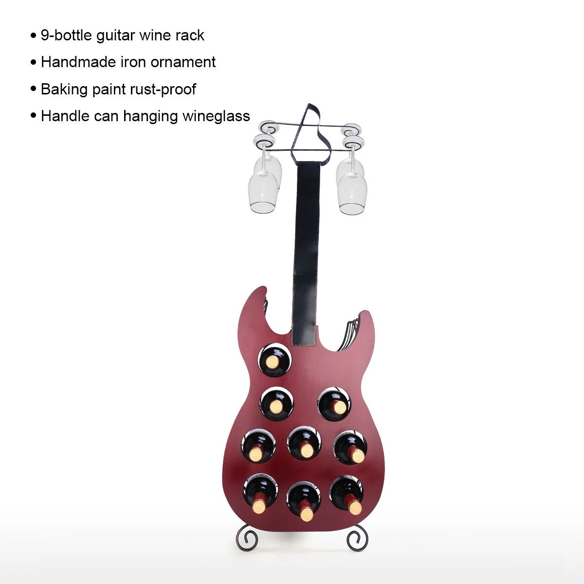 Guitar Wine Rack 9 Bottle Wine Rack Storage Decor Ornaments