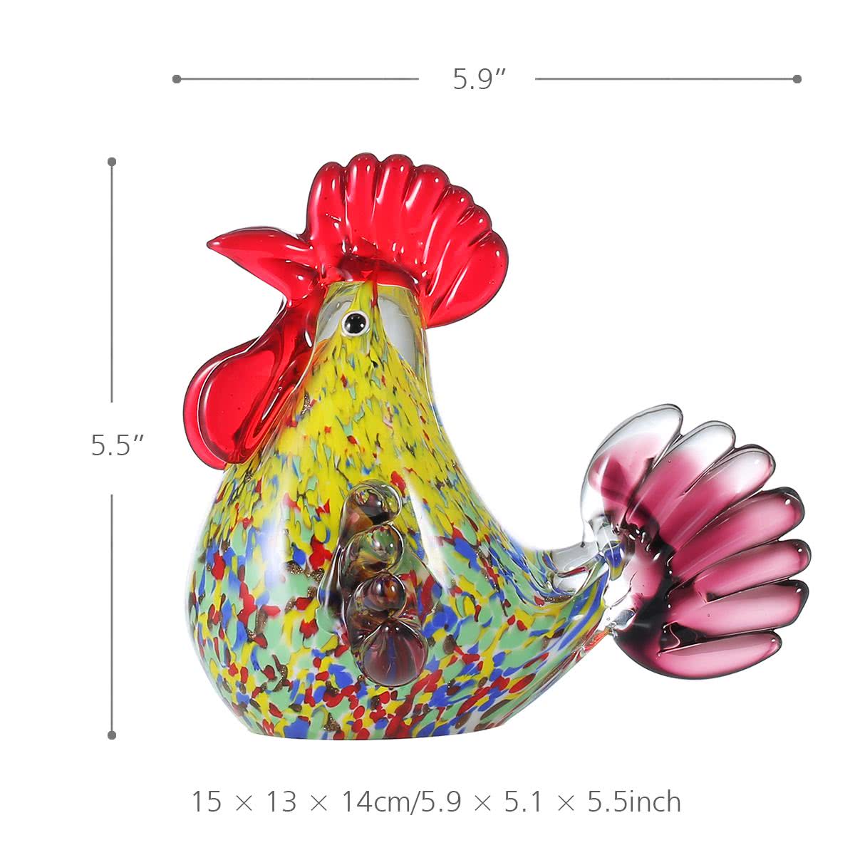 Hand Blown Glass Ornaments and Blown Glass Chrsitmas Ornaments with Chicken Decor and Rooster Kitchen Decor