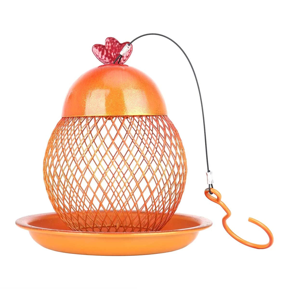 Hanging Bird Feeder with Chicken Figurines