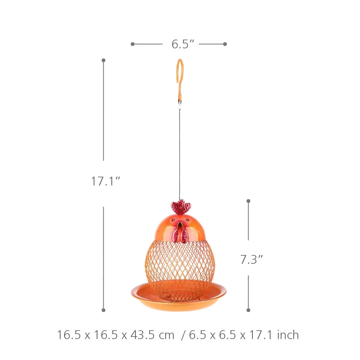 Hanging Bird Feeder with Chicken Figurines