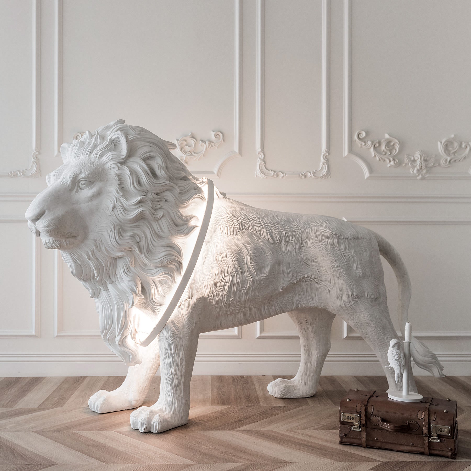 Lion Lamp with Home Decor Statue