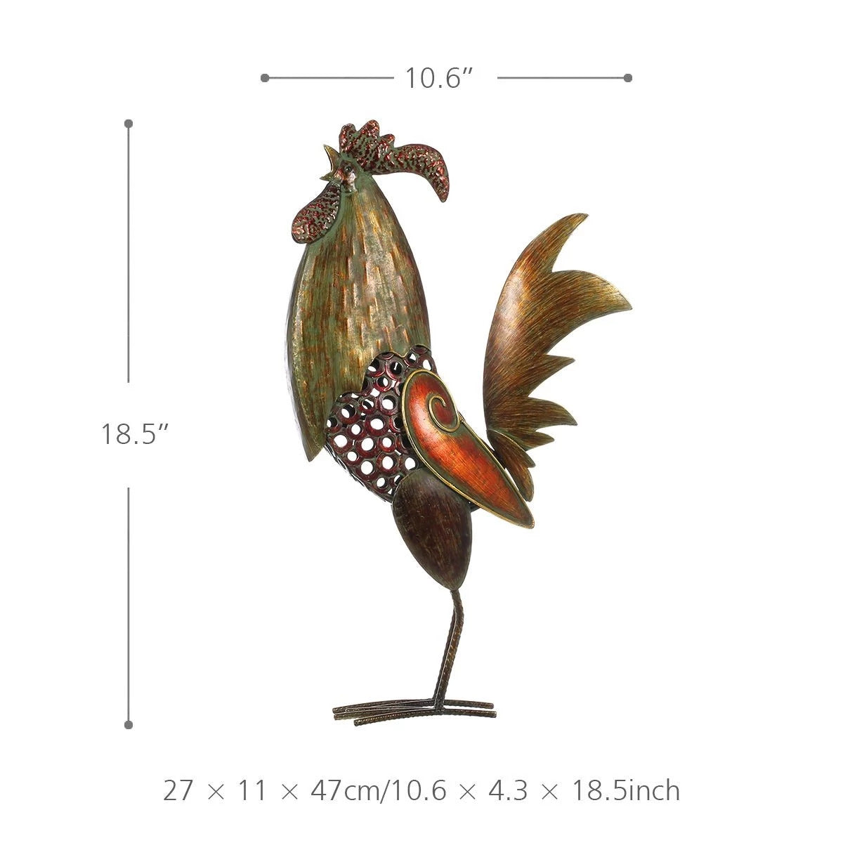 Metal Rooster Statues For Kitchen Decor & Gifts inspired by Christmas