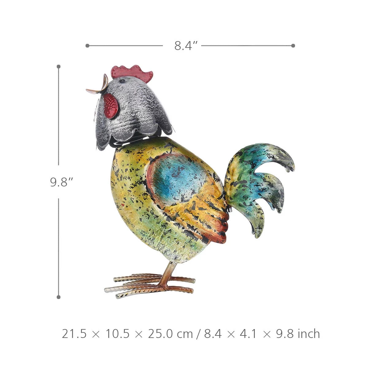 Metal Rooster Statue to Farmhouse and Rustic Kitchen Decor Accessories