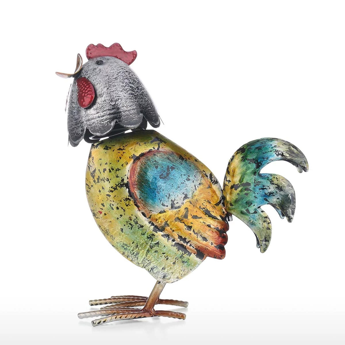 Metal Rooster Statue to Farmhouse and Rustic Kitchen Decor Accessories