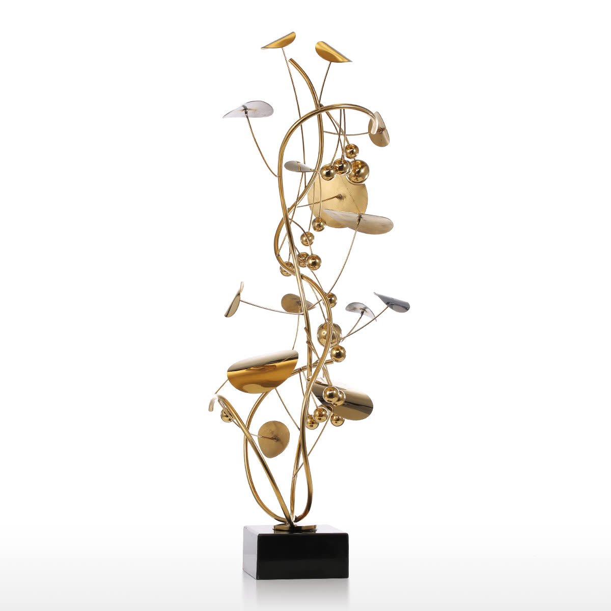 Metal Christmas Tree Sculpture by Small & Tabletop Gold Christmas Decor