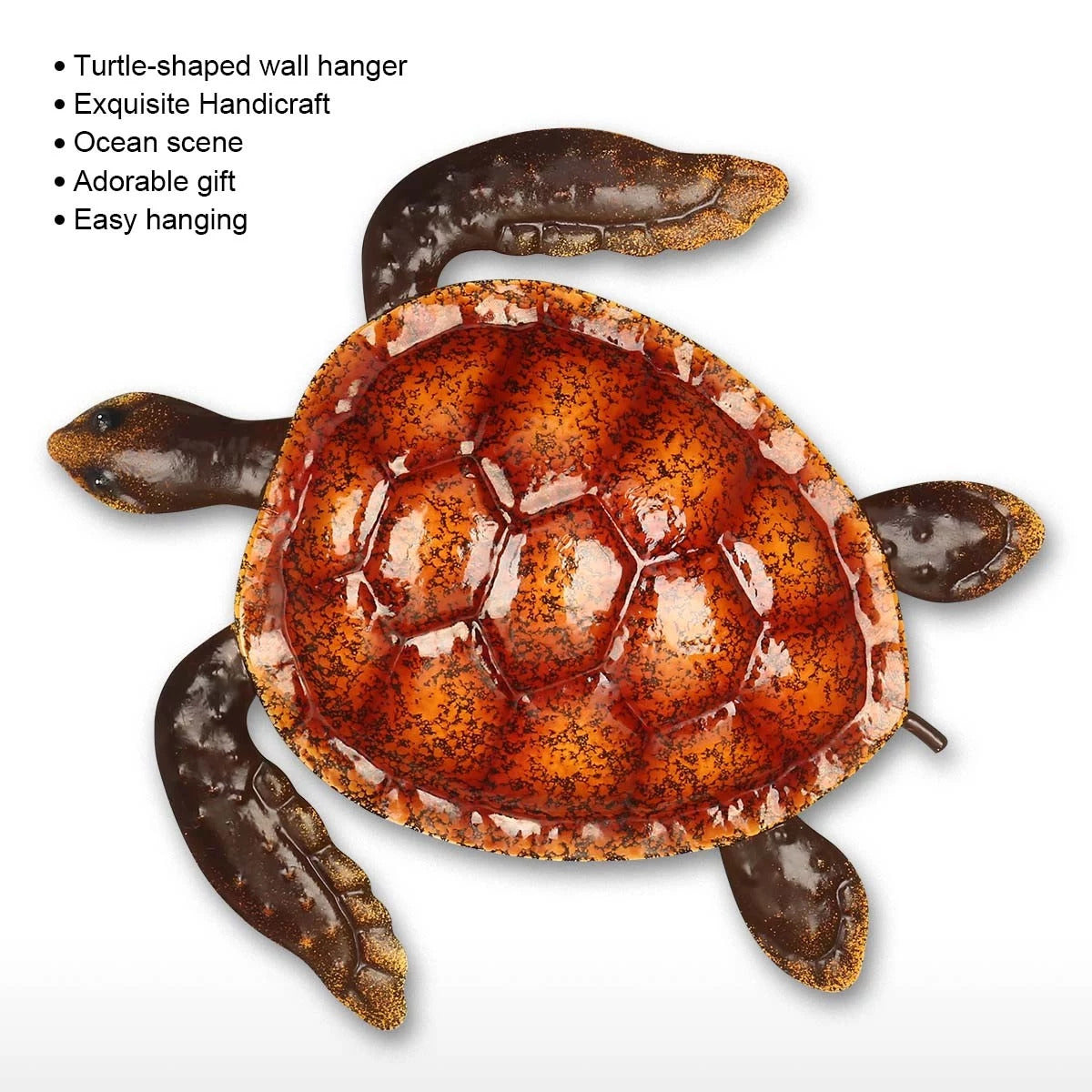 Cute and Baby Sea Turtle Wall Art Decor by Metal Ocean Figurines