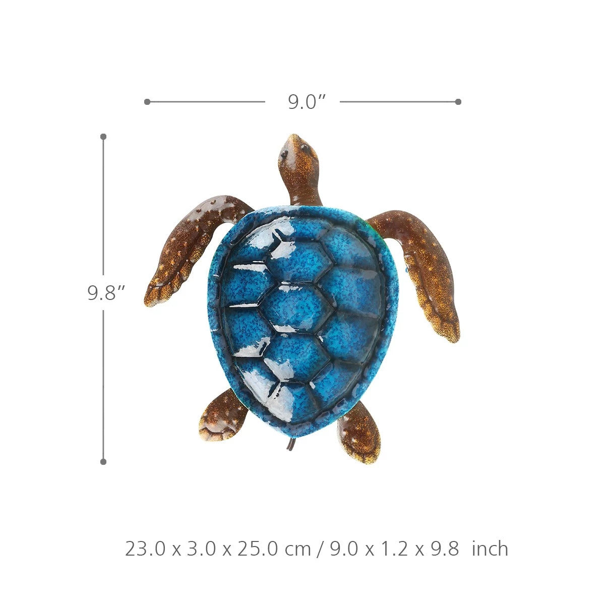 Cute and Baby Sea Turtle Wall Art Decor by Metal Ocean Figurines