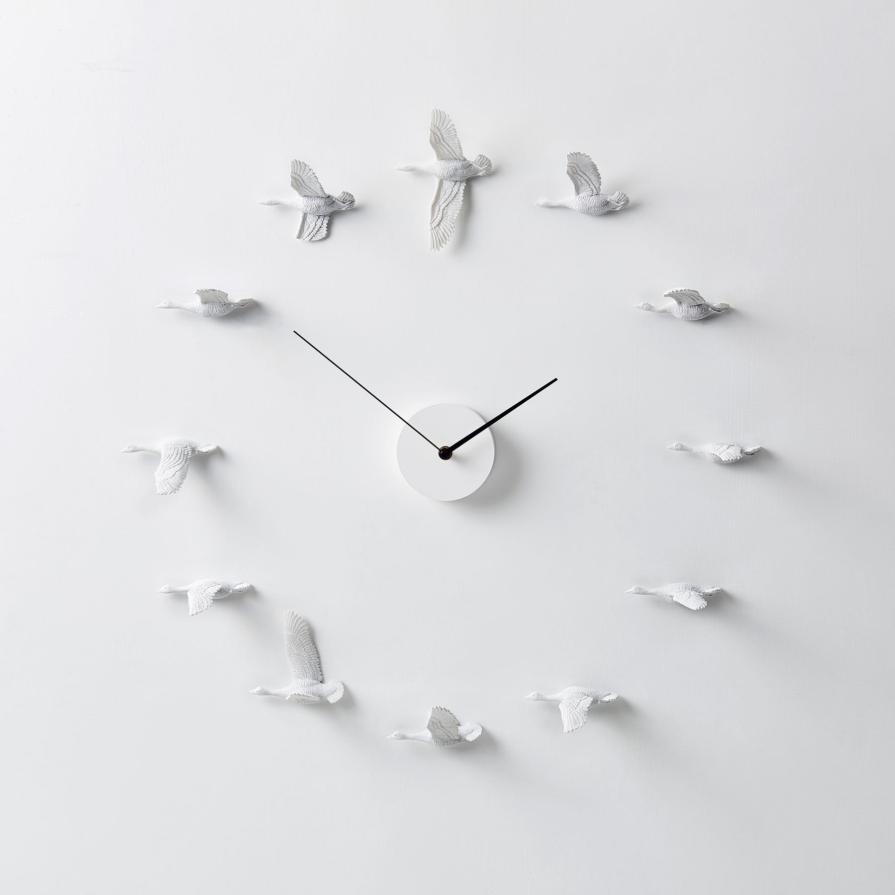 Migratory Birds Modern Wall Clock with Resin Sculpture Home Decor a Philosophical & Minimalist View Concept of the Time