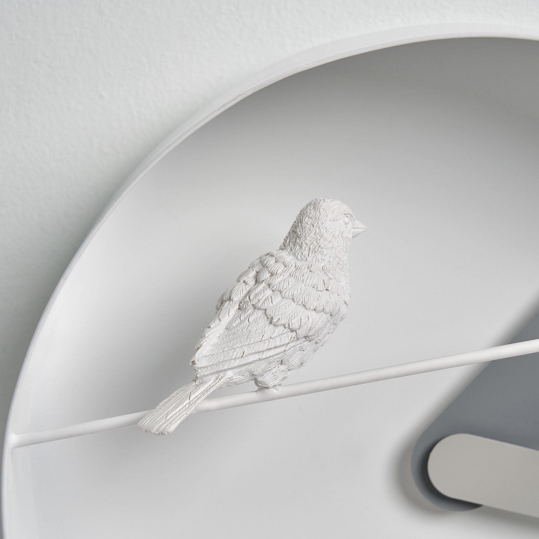 Modern Wall Clock with Bird Sparrow Sculpture Decor