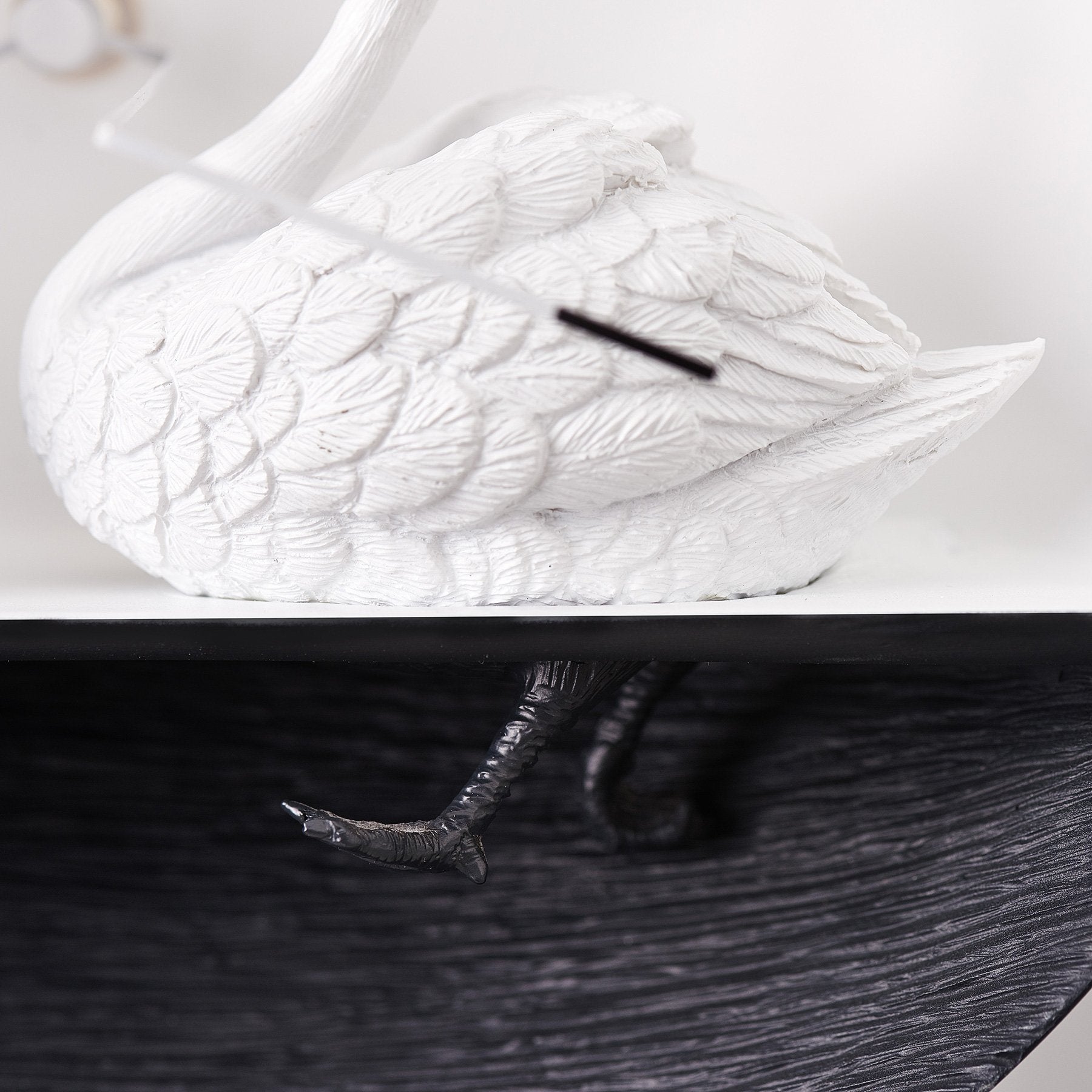 Modern Wall Clock with Swan Figurines to Sculpture Decor