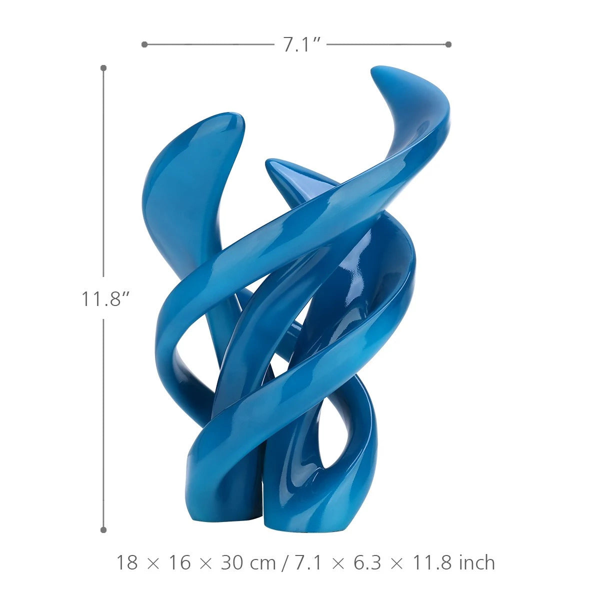 Modern and Geometric Sculpture For Blue Accent Decor