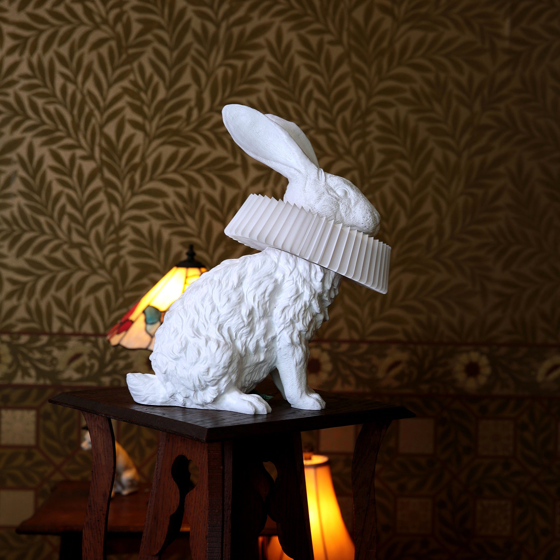 Rabbit Lamp by White Sculpture Decor to Table and Bedside Lamp in the Peace and Naturality