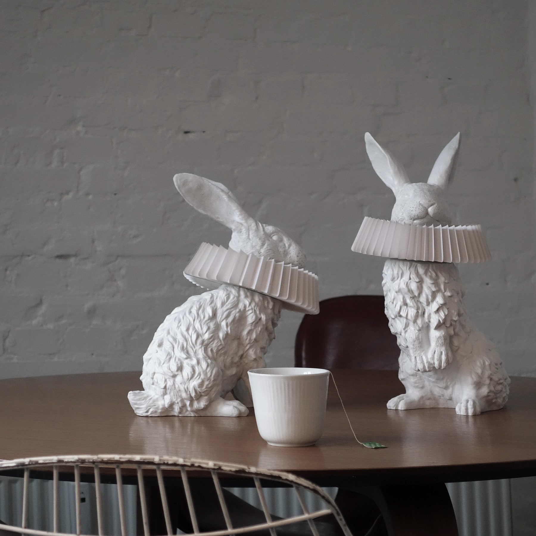 Rabbit Lamp by White Sculpture Decor to Table and Bedside Lamp in the Peace and Naturality