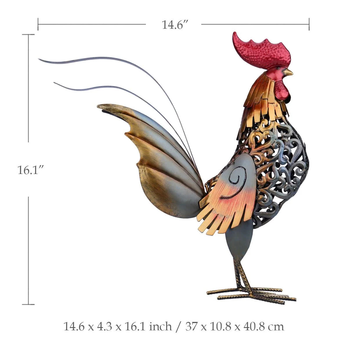 Metal Rooster Statues For Kitchen Decor & Gifts inspired by Christmas