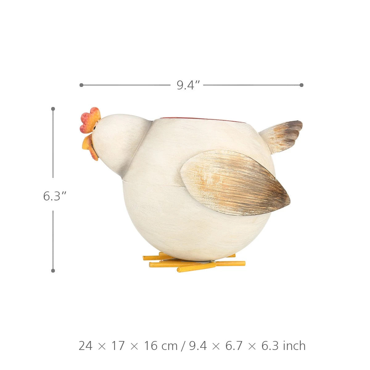 Rooster Kitchen Decor with Indoor Plant Pot