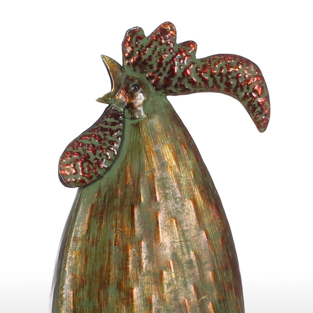 Rooster Kitchen Decor with Metal Rooster Statue