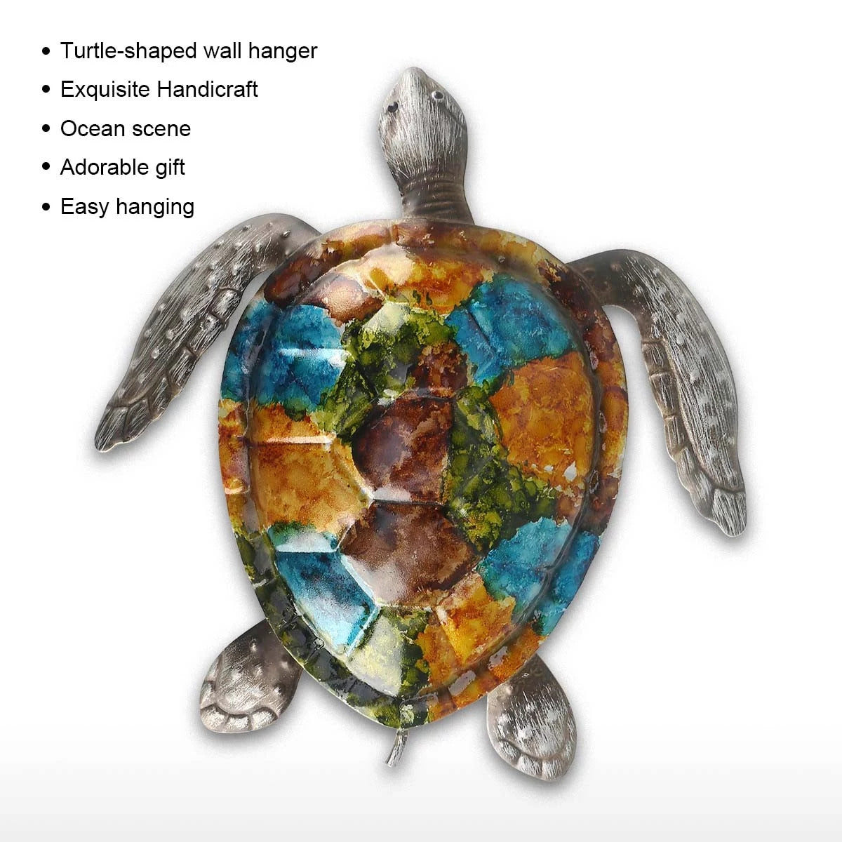 Cute and Baby Sea Turtle Wall Art Decor by Metal Ocean Figurines