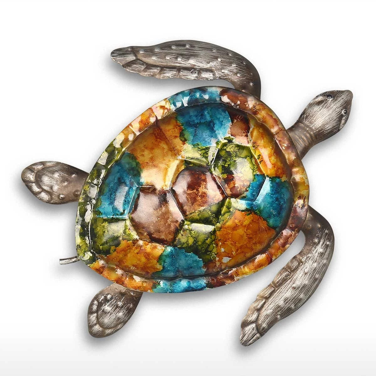 Cute and Baby Sea Turtle Wall Art Decor by Metal Ocean Figurines