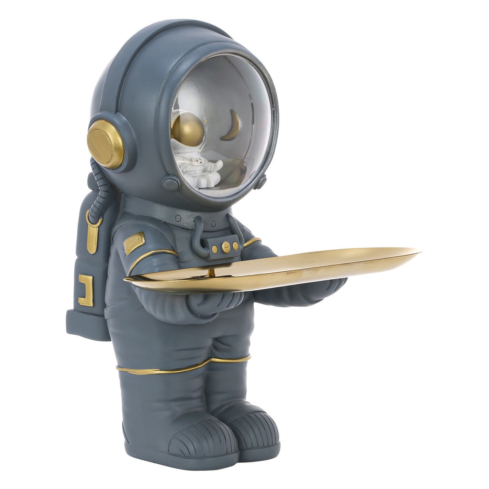 Send our astronaut figurine on an extraterrestrial journey to explore distant worlds or any place you dream of going; or give it as a gift to someone who's already experienced the cosmos