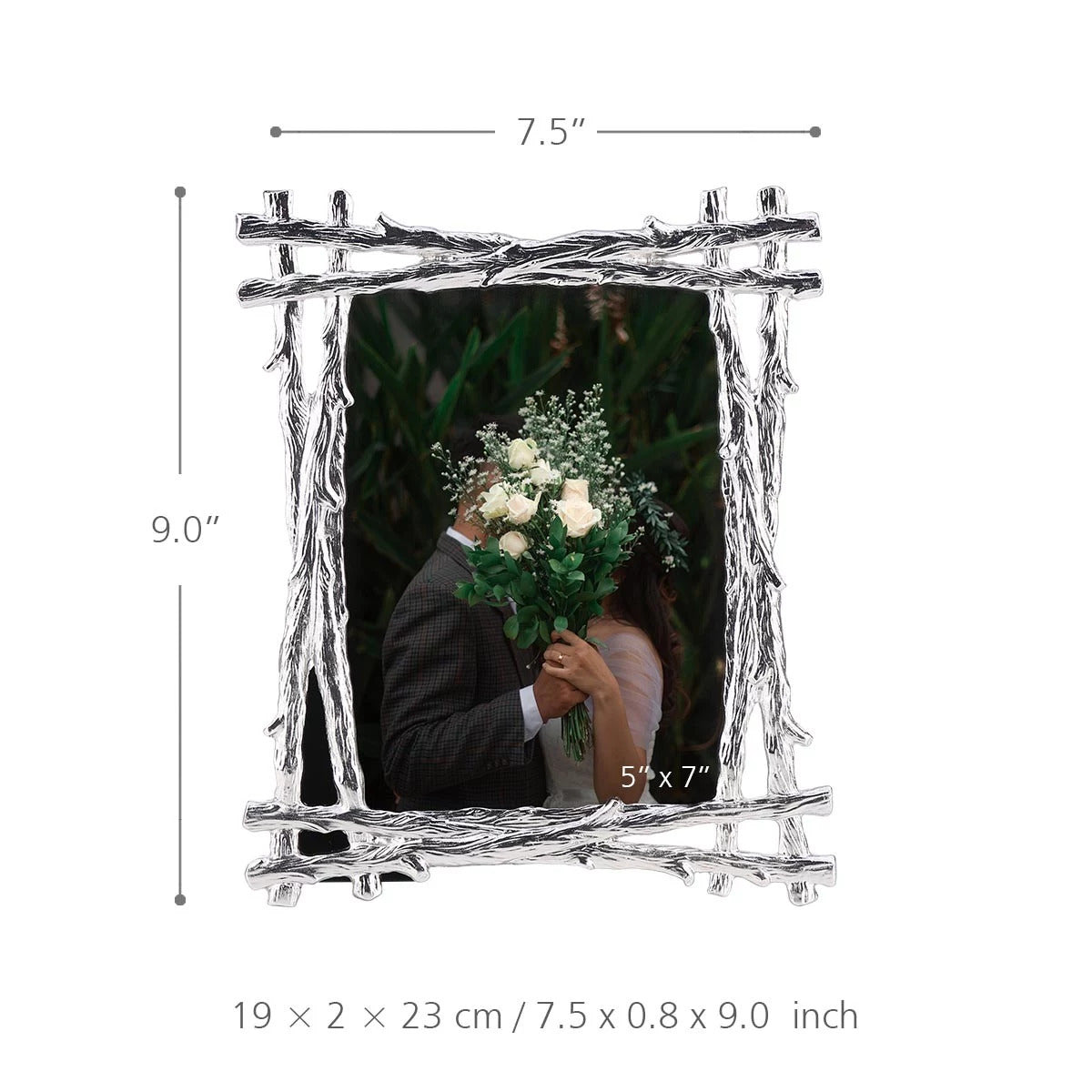 Silver Photo Frame 5X7 to Horizontal and Vertical Use