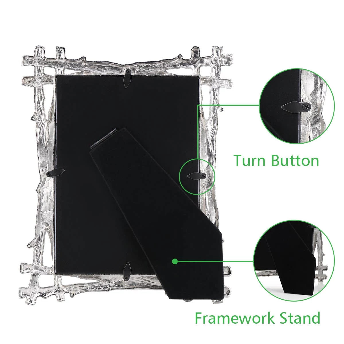 Silver Photo Frame 5X7 to Horizontal and Vertical Use