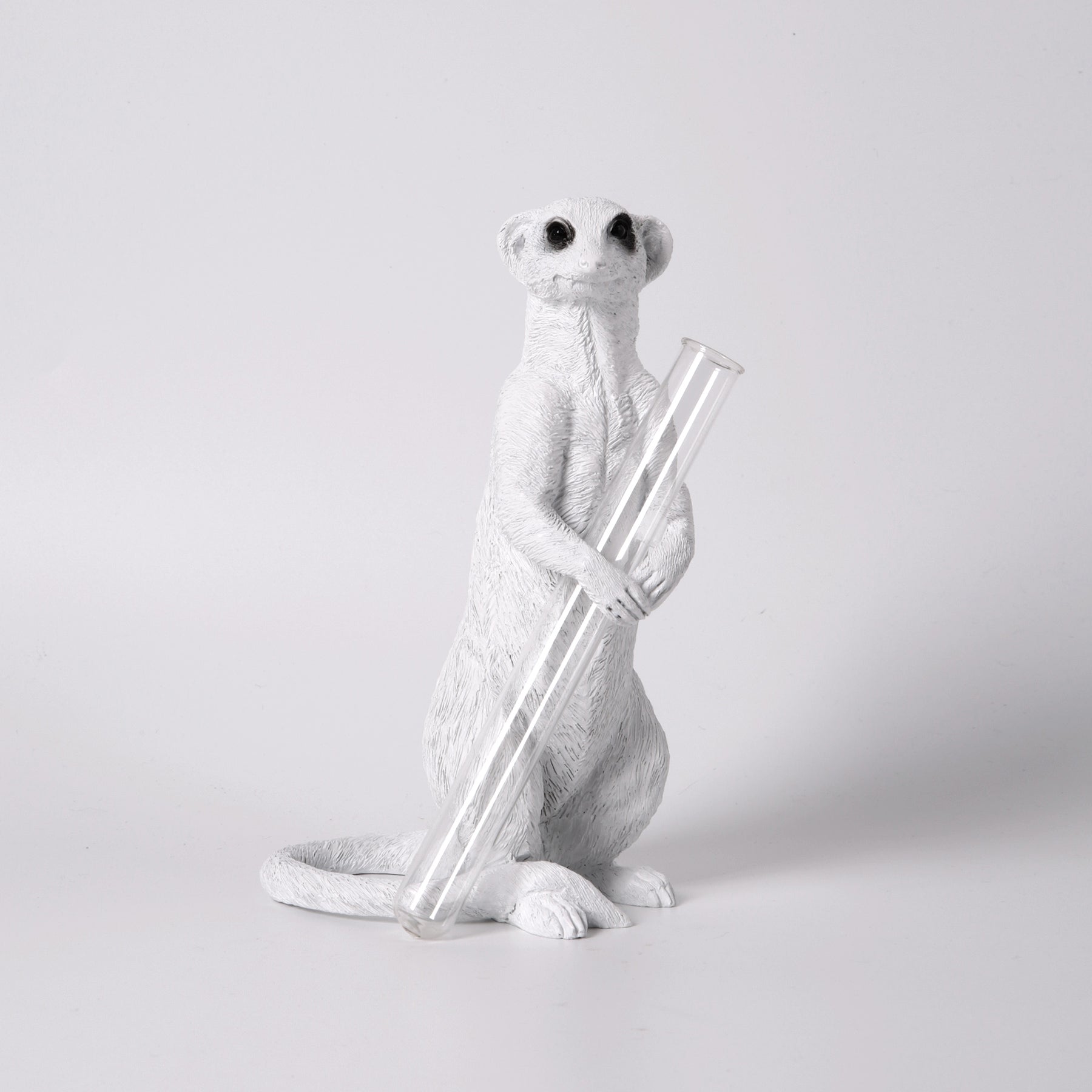 Single Stem Vase with Meerkat Ornament and Decorative Statue