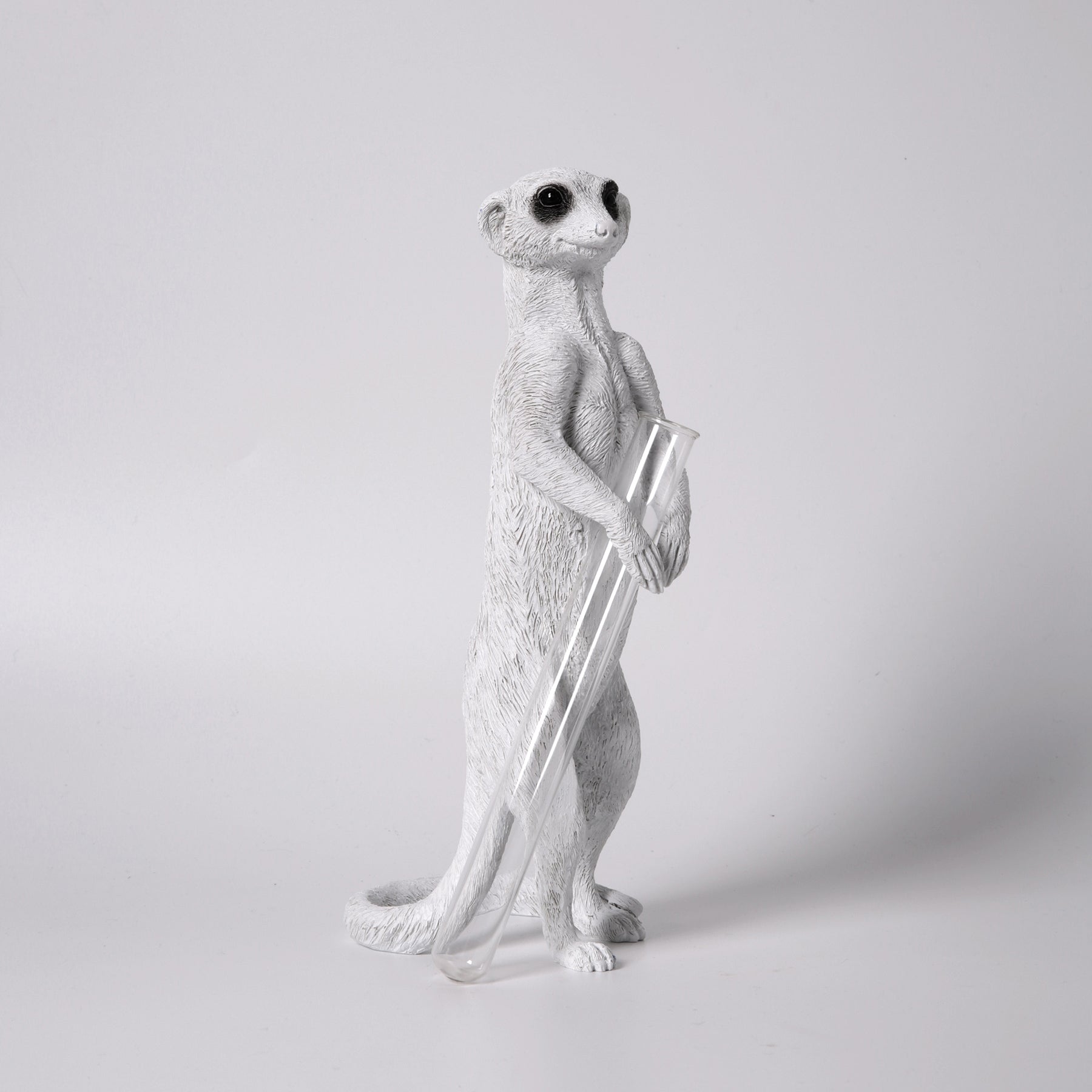 Single Stem Vase with Meerkat Ornament and Decorative Statue