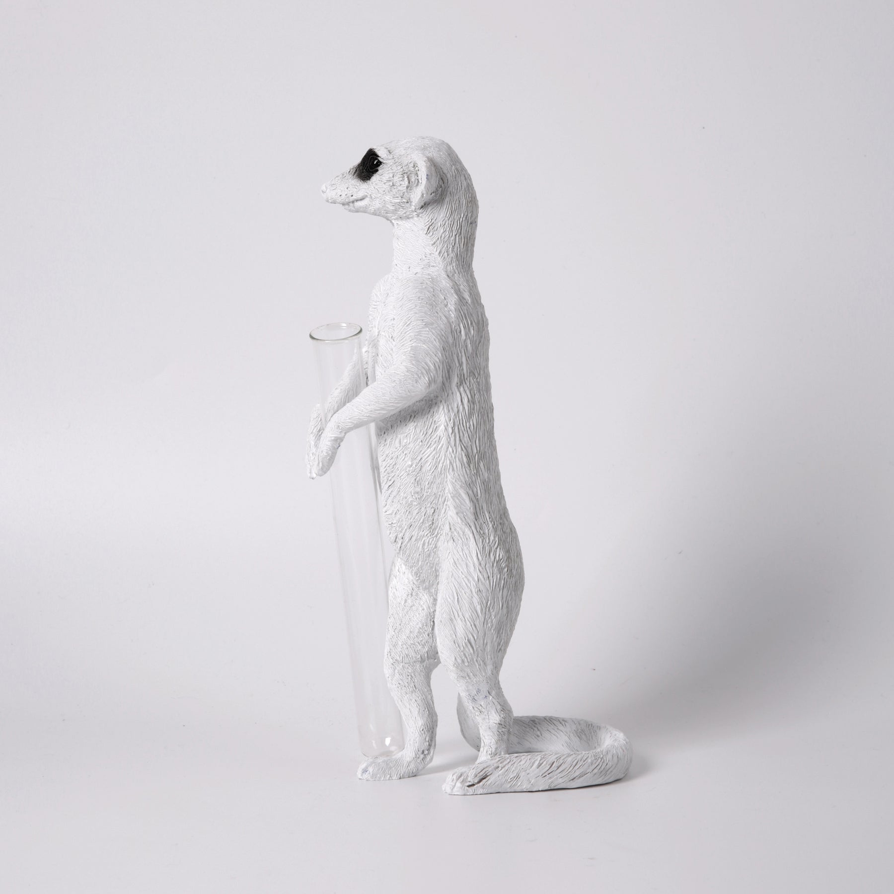 Single Stem Vase with Meerkat Ornament and Decorative Statue