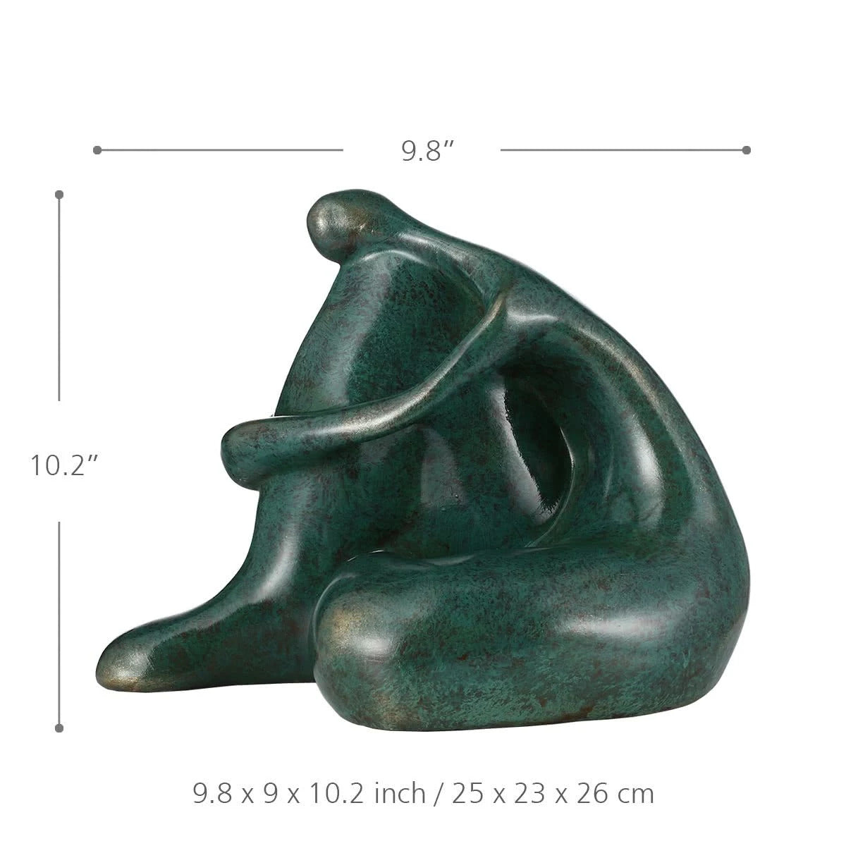 Skulptur Kvinna Tänkande till Gröna Inredningsdetaljer
