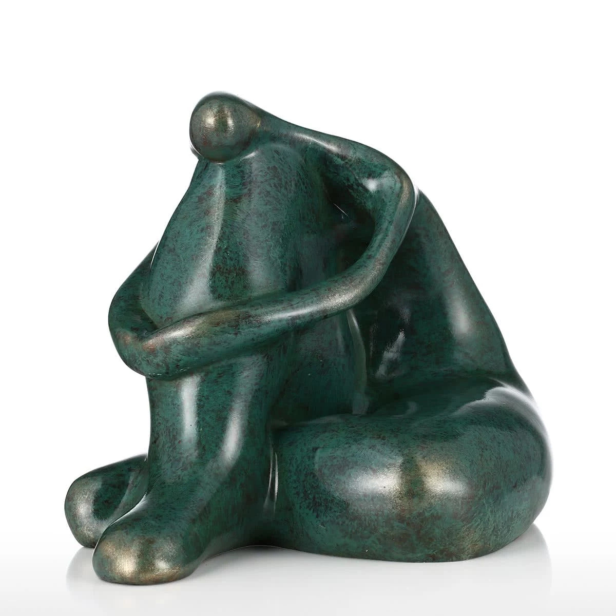 Skulptur Kvinna Tänkande till Gröna Inredningsdetaljer