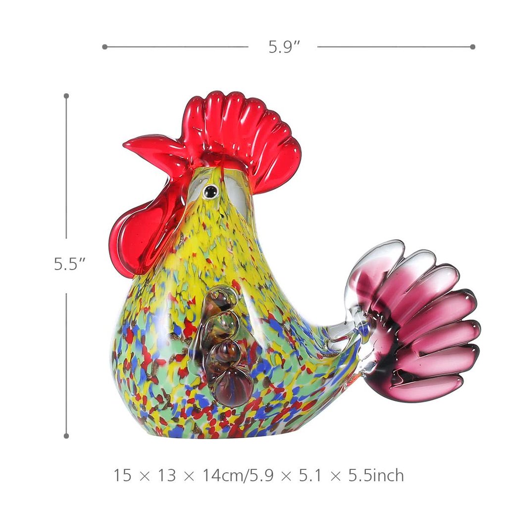 Small Rooster with Glass Ornaments