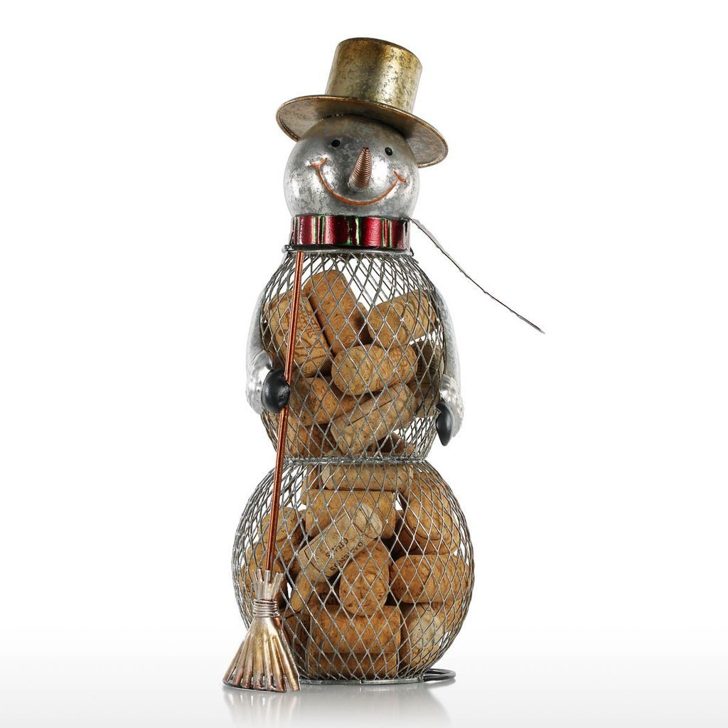 Christmas snowman ornament smiles at you, stock up on wine corks!