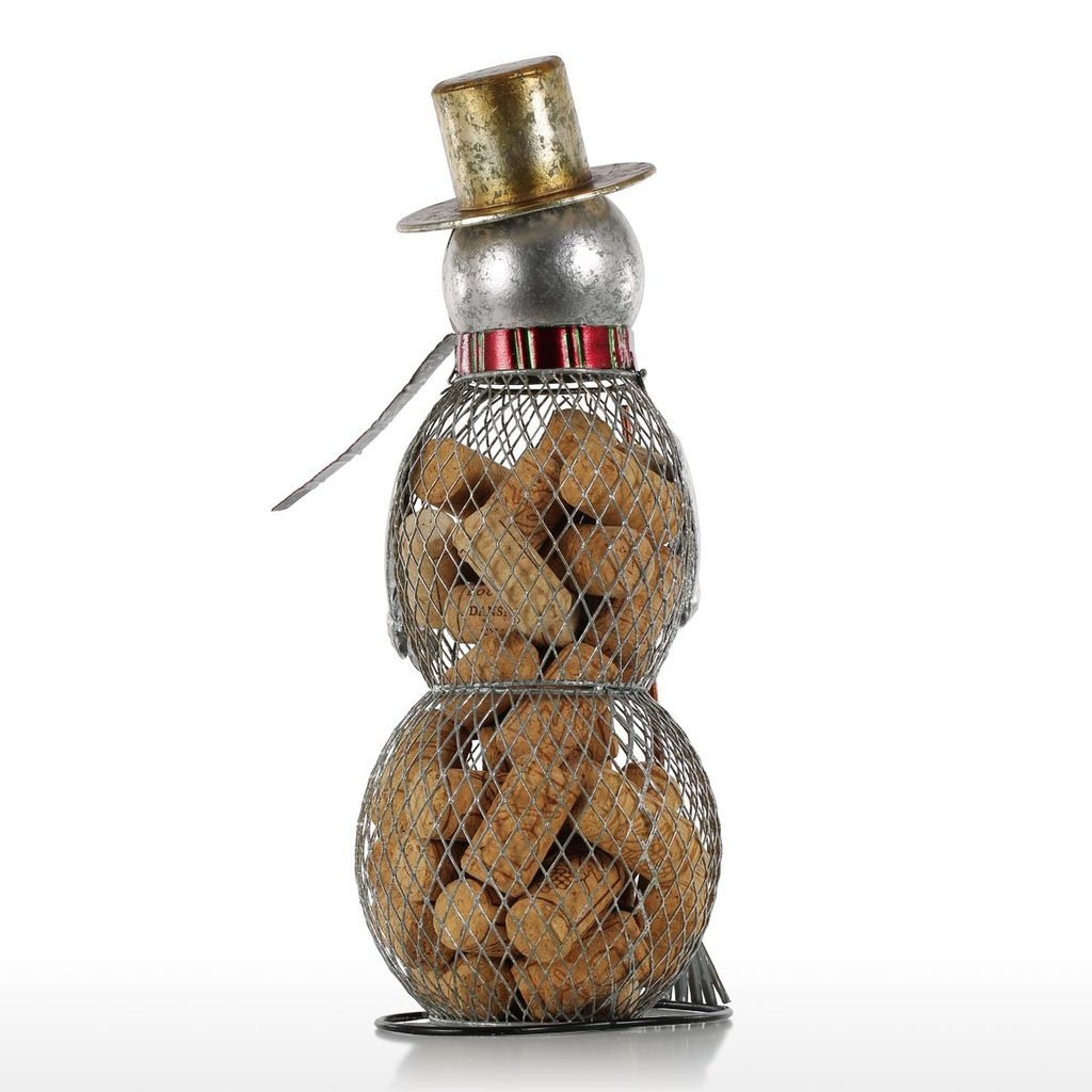 Christmas snowman ornament smiles at you, stock up on wine corks!