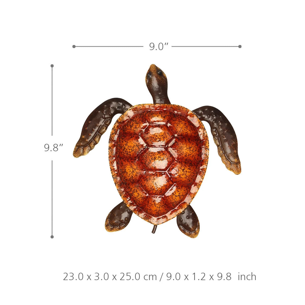 Cute and Baby Sea Turtle Wall Art Decor by Metal Ocean Figurines