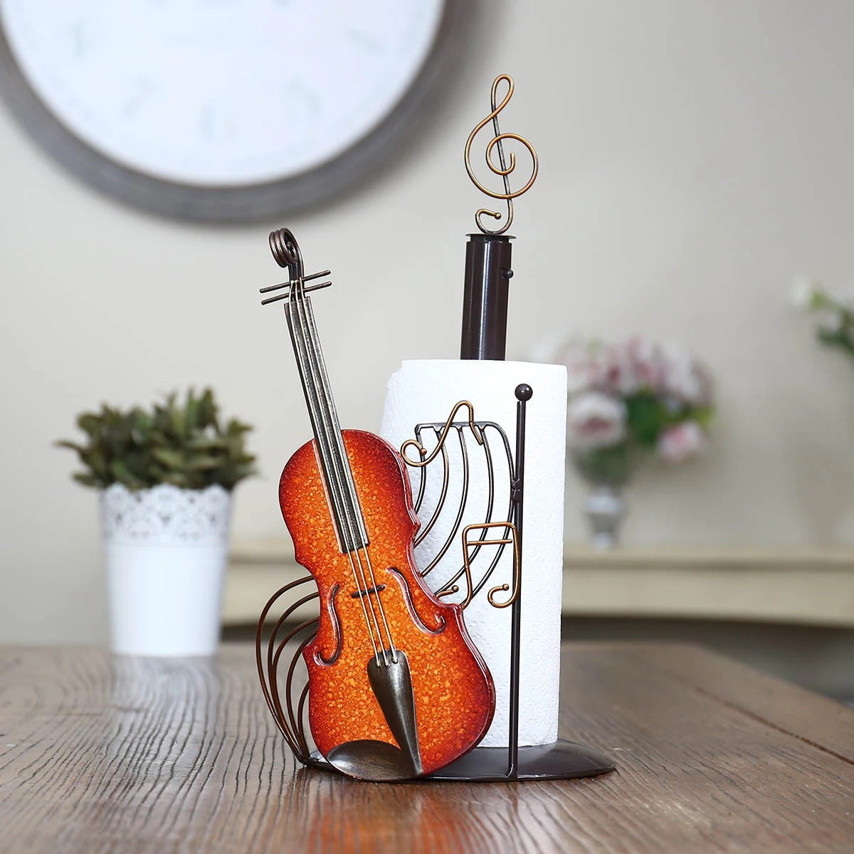 Violin Decor and Ornament with Kitchen Roll Holder